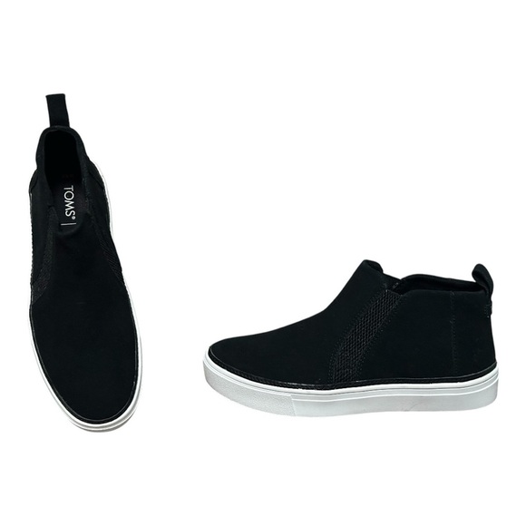 NEW TOMS Bryce High Top Black Suede Slip-On Sneaker Women’s Size 6.5 - Picture 1 of 11